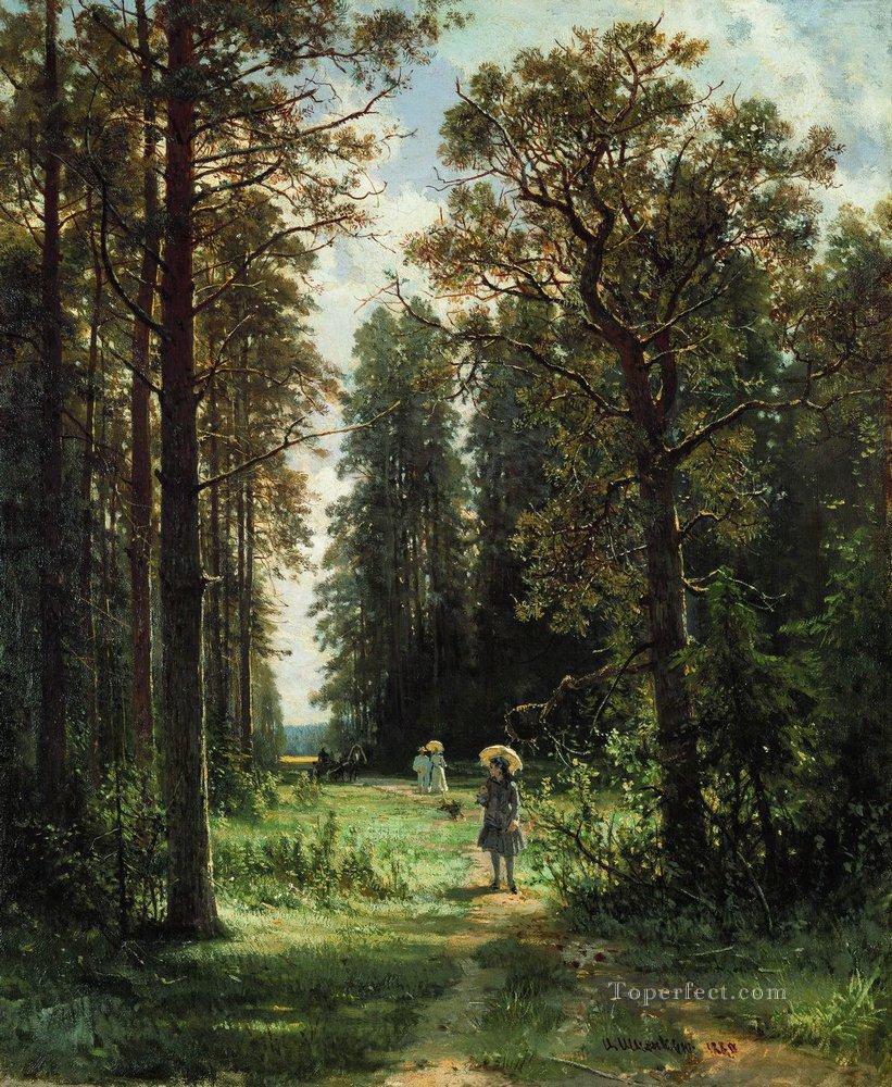 el camino por el bosque 1880 óleo sobre lienzo 1880 paisaje clásico Ivan Ivanovich árboles Pintura al óleo